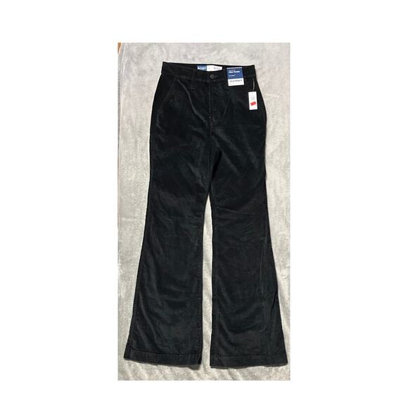 NWT Old Navy Black Velvet Flare Trouser Pants Women’s 4 NWT - Picture 1 of 3